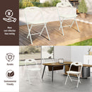 Folding Chairs, Stackable & Waterproof (Set of 4) - White by HouseOfZazla