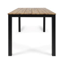 7 Piece Outdoor Dining Set With Table And 6 Chairs - Black / Gray / Teak