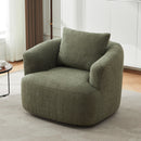 360° Swivel Barrel Sofa Chair With Throw Pillow, Upholstered Accent Chair by HouseOfZazla