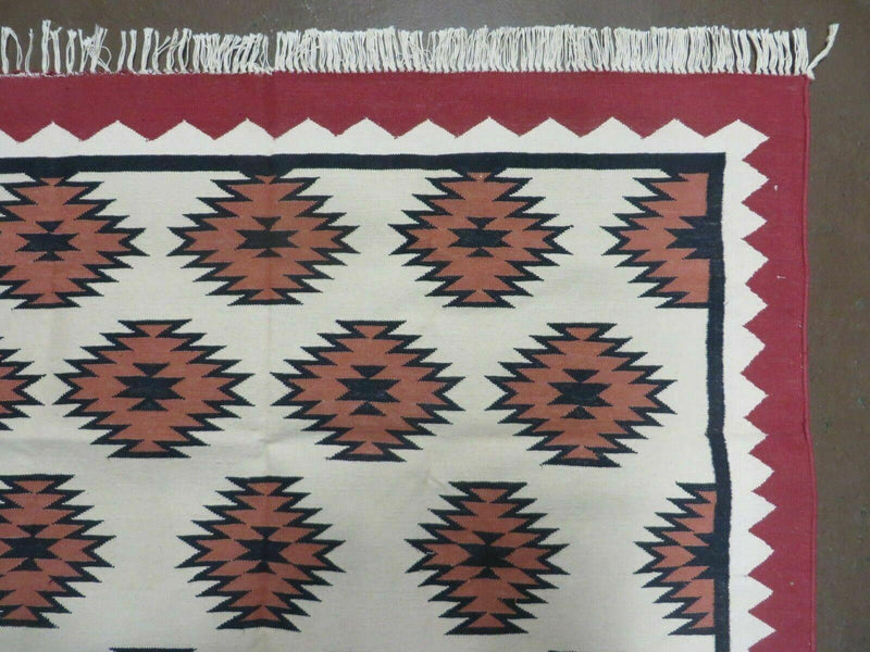 5' X 8' Hand Woven Wool Rug Contemporary Kilim Dhurrie Modern Oriental Area Rug