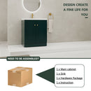 Contemporary Freestanding Bathroom Vanity With Resin Sink & Soft-Close Cabinet Doors by HouseOfZazla