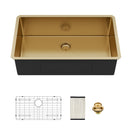 Finish Undermount Stainless Steel Kitchen Sink 32" X 19" 16 Gauge Deep Single Bowl by HouseOfZazla