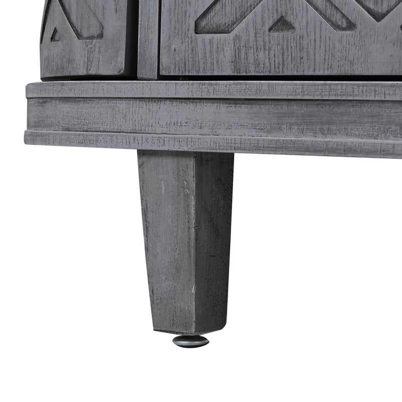 Accent Storage Cabinet Sideboard Wooden Cabinet with Antique Pattern Doors for Hallway, Entryway, Living Room, Bedroom