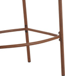 Lodi Outdoor Metal Rope Barstool, Teak Finished Frame and Beige Cushion, Set of 4 by HouseOfZazla