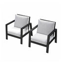 All-Weather Ergonomic Patio Armchairs With Thick Cushions (Set of 2) by HouseOfZazla