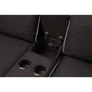 Kelliava - Console With USB - Black Fabric by Unique Piece Furniture