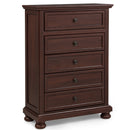 1 Piece Tall Chest, 5 Drawer Storage Bedroom Furniture - Brown / Cherry by HouseOfZazla