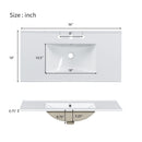 Modern Bathroom Vanity With Ceramic Sink, Soft Close Doors, Adjustable Shelves