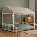Montessori Style Floor House Shaped Bed With Safety Guardrails by HouseOfZazla