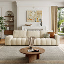 Combination Sofa Three Seats Cat Scratch Material High and Low Armrest Design Bacta Style beige