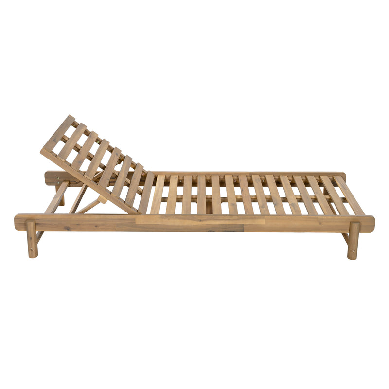 Light Teak Finish Acacia Wood Chaise Lounge Frame, photo 5 of 10