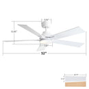 Reversible Motor Integrated LED Dimmable Ceiling Fan With Light by Unique Piece Furniture