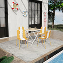4 Piece Set Of Modern Striped Single Chairs With Folding Square Table by Unique Piece Furniture