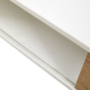 40.16" Rattan Coffee table, sliding door for storage, metal legs, Modern table for living room, white