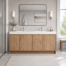 72" Freestanding Bathroom Vanity With Dual Resin Sink