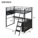 Loft Bed With LED Desk And 4 Storage Shelves by Unique Piece Furniture