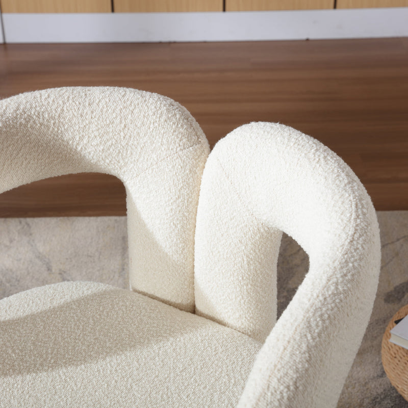 360 Degree Swivel Cuddle Barrel Accent Chairs, Round Armchairs with Wide Upholstered, Fluffy Fabric Chair for Living Room, Bedroom, Office, Waiting Rooms