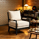 Rubber Wood Accent Chair - Upholstered Fabric Leisure Chair
