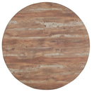 Arunda Yukon - Round Counter Height Dining Table With Pedestal Base And Built In Drawer - Oak