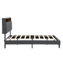 Modern Upholstered Platform Bed Frame With Button Tufted Headboard And USB Ports by Unique Piece Furniture