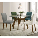 Flynn - Round Glass Top Dining Table - Brown by HouseOfZazla