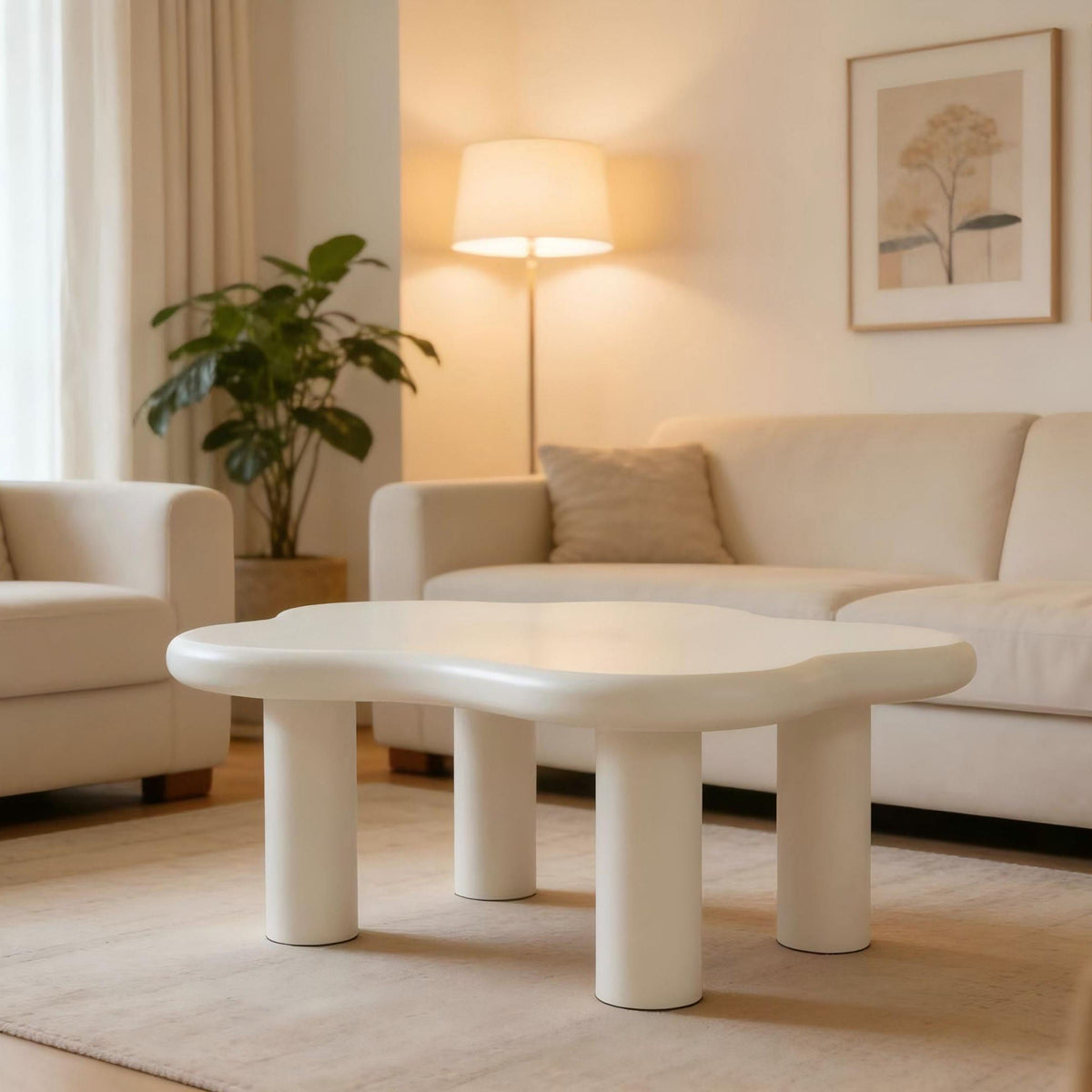 Cloud Shaped Coffee Table With 4 Round Legs, photo 7 of 24