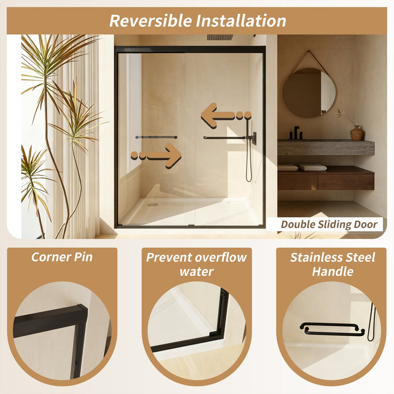 Aluminum Frame Double Sliding Shower Door, photo 6 of 10