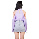 Off-the-Shoulder Blouse with V-Neck and Long Sleeves by LJGDeals