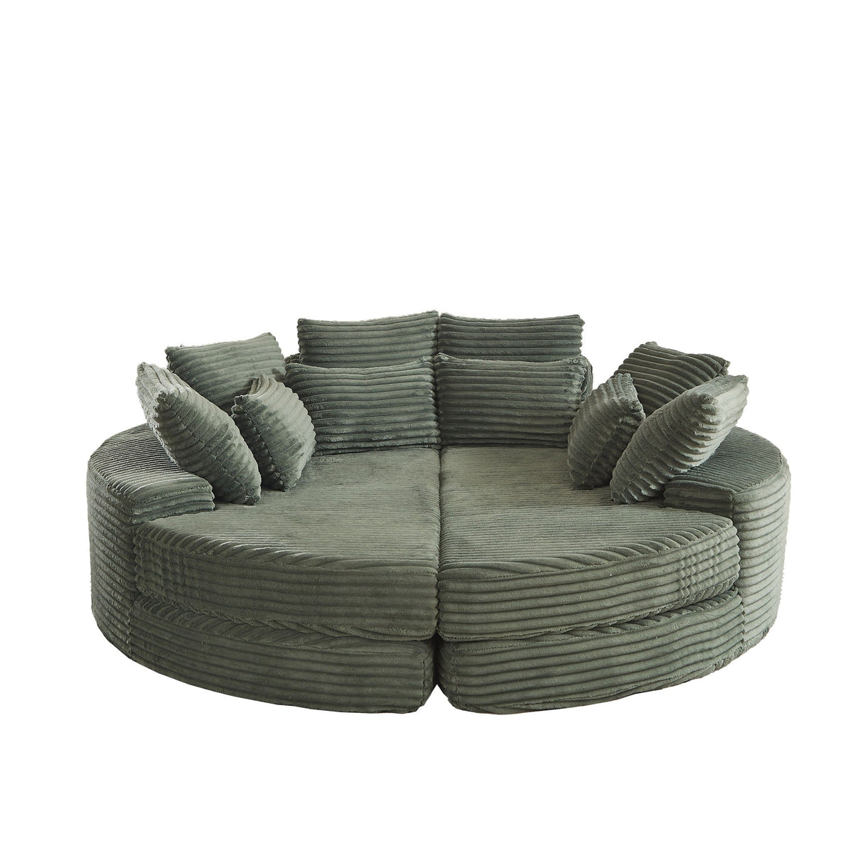 Round Oversized Sofa Bed With 5 Throw Pillows, photo 8 of 31