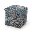 Anita - Square Pouf Ottoman And Floor Cushion - Blue by HouseOfZazla