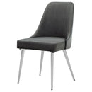 Padded Side Chair Of 2) With Upholstered Seat And Polished - Gray