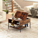 Flip-Top Coffee Table With Storage Lift-Top Design With Hidden Compartment - Black by HouseOfZazla