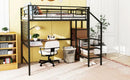 Loft Bed With Desk And Grid, Stylish Frame With Lateral Storage Ladder And Wardrobe by HouseOfZazla