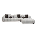 Manilla Sectional Sofa With 8 Pillows - Ivory White by HouseOfZazla