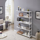 5-Tier Home Office Bookcase Open Bookshelf Storage Large 5 Shelf Bookshelf Furniture with Metal Frame, White