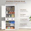 Homcom - 72" Kitchen Pantry, Tall Storage Cabinet, Freestanding Cupboard With Drawer, Doors And Adjustable Shelves - White by HouseOfZazla