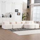 Upholstered Sofa Free Combined Sofa Couch With 2 Chaise Lounge And Five Back Pillows For Living Room by HouseOfZazla