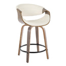 Symphony - Mid Century Modern Fixed Height Counter Stool With Swivel And Round Footrest (Set of 2) by HouseOfZazla