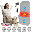 Full Back Massager With Rolling Kneading Nodes Soothing Heating 3D Deep Tissue Shiatsu Chair Massage Pad For Lumbar Upper Lower Back Gift For Women Me