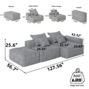 Modern Oversized DIY Combination Modular Sectional Sofa With Pillows