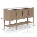 Cement Topped Server With Cane Insets - Sand by HouseOfZazla