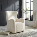 Thornton Faux Fur Upholstered Wingback Lounge Accent Chair Cream