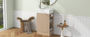18.6" Bathroom Vanity with Sink, Bathroom Vanity Cabinet with Two-tier Shelf, Left or Right Orientation, Natural