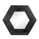 Hexagon Mirror With Natural Wood Frame, Wall Decor For Living Room Bathroom Hallway by HouseOfZazla