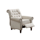 Aidan - Push Back Recliner Chair With Tufted Back And Nailhead Trim - Cream by HouseOfZazla