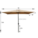 6 x 9ft Patio Umbrella Outdoor Waterproof Umbrella with Crank and Push Button Tilt without flap for Garden Backyard Pool Swimming Pool Market