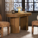 Jesse - Single Drawer Fluted Oval Console Desk - Honey Brown by Unique Piece Furniture