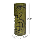 Stone Statue Urn Planter, Decorative Face Plant Pot, Antique Green Finish by HouseOfZazla