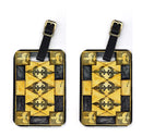 Black and Gold Fleur de Lis Luggage Tag