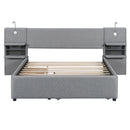 Upholstered Platform Bed With Reading Lights, Drawers, Trundle And Shelves by Unique Piece Furniture